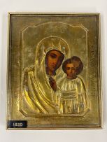A Russian icon, Lady of Kazan, late 19th/early 20th century