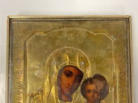 A Russian icon, Lady of Kazan, late 19th/early 20th century