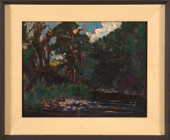 Nita Spilhaus; Stream in a Forest, recto; Landscape, verso