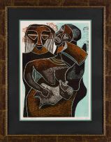 Lucky Sibiya; Abstract Figures with Mother and Child