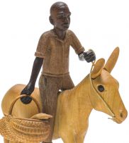 Julius Mfethe; Man with a Basket, Donkey and Goat (7 parts)