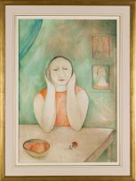 Hannetjie de Clercq; Woman at a Table