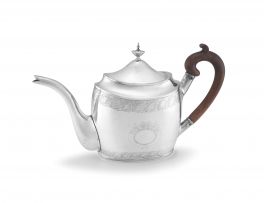 A Cape silver teapot, Johannes Hendricus Beyleveld, early 19th century