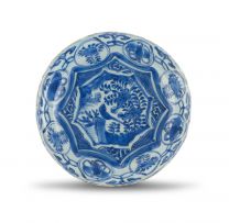 A Chinese blue and white 'Kraak' dish, Ming Dynasty, Wanli period, 1573-1620