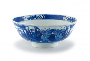 A Chinese blue and white scholar's bowl, Qing Dynasty, 19th century