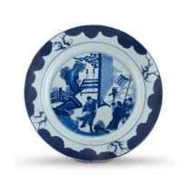 A Chinese blue and white dish, Qing Dynasty, 18th/19th century