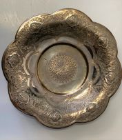 A set of six Persian silver-plated pedestal dishes, 20th century