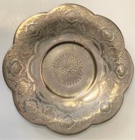 A set of six Persian silver-plated pedestal dishes, 20th century