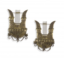 A pair of brass sconces, 20th century