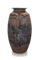 Bruce Walford; Massive Vase with Stylised Birds in Flight