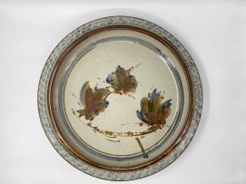 Bruce Walford; Stylized Flower Stoneware Dish