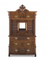 A walnut and inlaid secrétaire abattant, late 19th/early 20th century