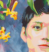 Tamlin Blake; Portrait with Yellow Flowers