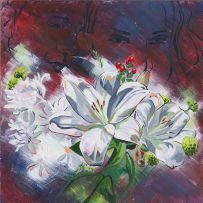 Tamlin Blake; White Flowers with Background Faces