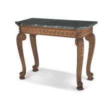 A George III pine and marble-topped console table
