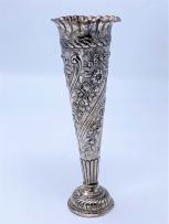A Victorian silver specimen vase, William Comyns & Sons, London, 1892